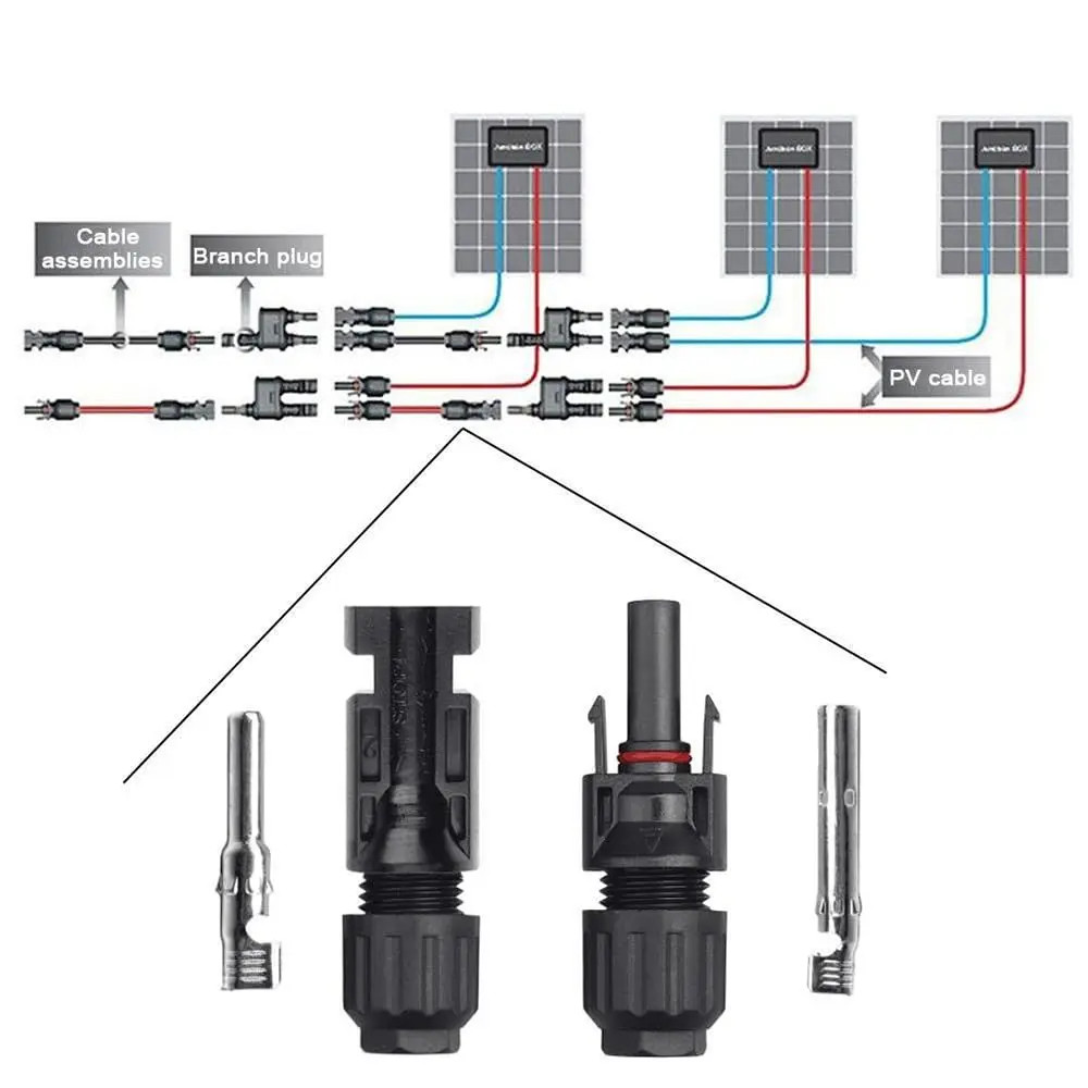 5 Pairs/Lot Solar Connectors with 2Pcs Spanner Waterproof Solar Panel Connector
