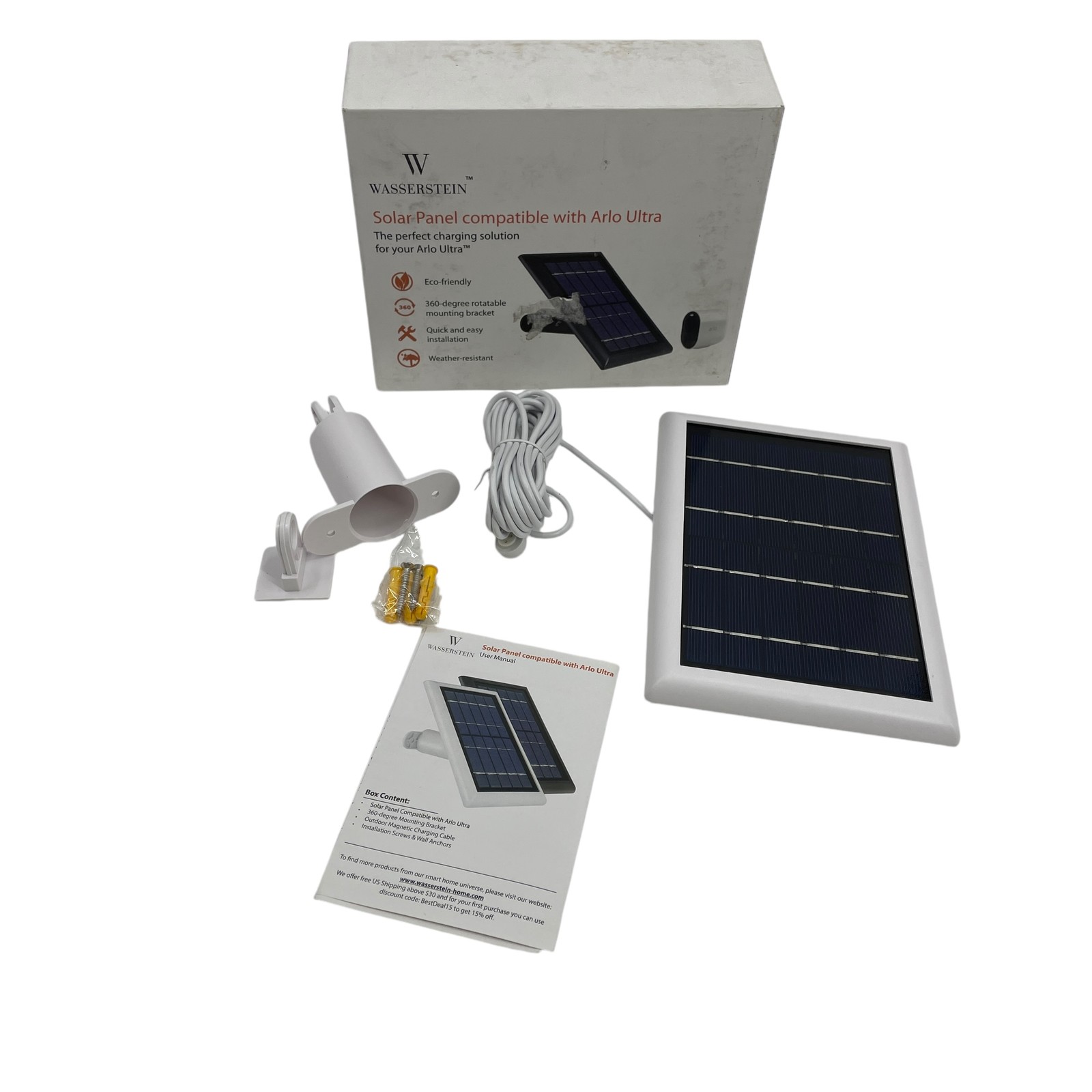 Wasserstein Solar Power Panel for Arlo Ultra, Outdoor Security Camera #NO8822