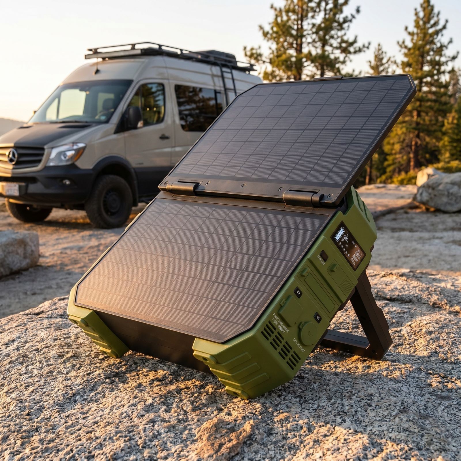 1600W Portable Power Station, 1024Wh LiFePO4 with Built-in Solar Panel
