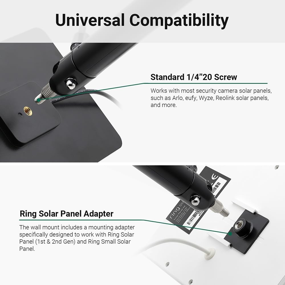 Universal Solar Panel Wall Mount for Ring, Eufy, Arlo, Wyze, Reolink Solar Pa…