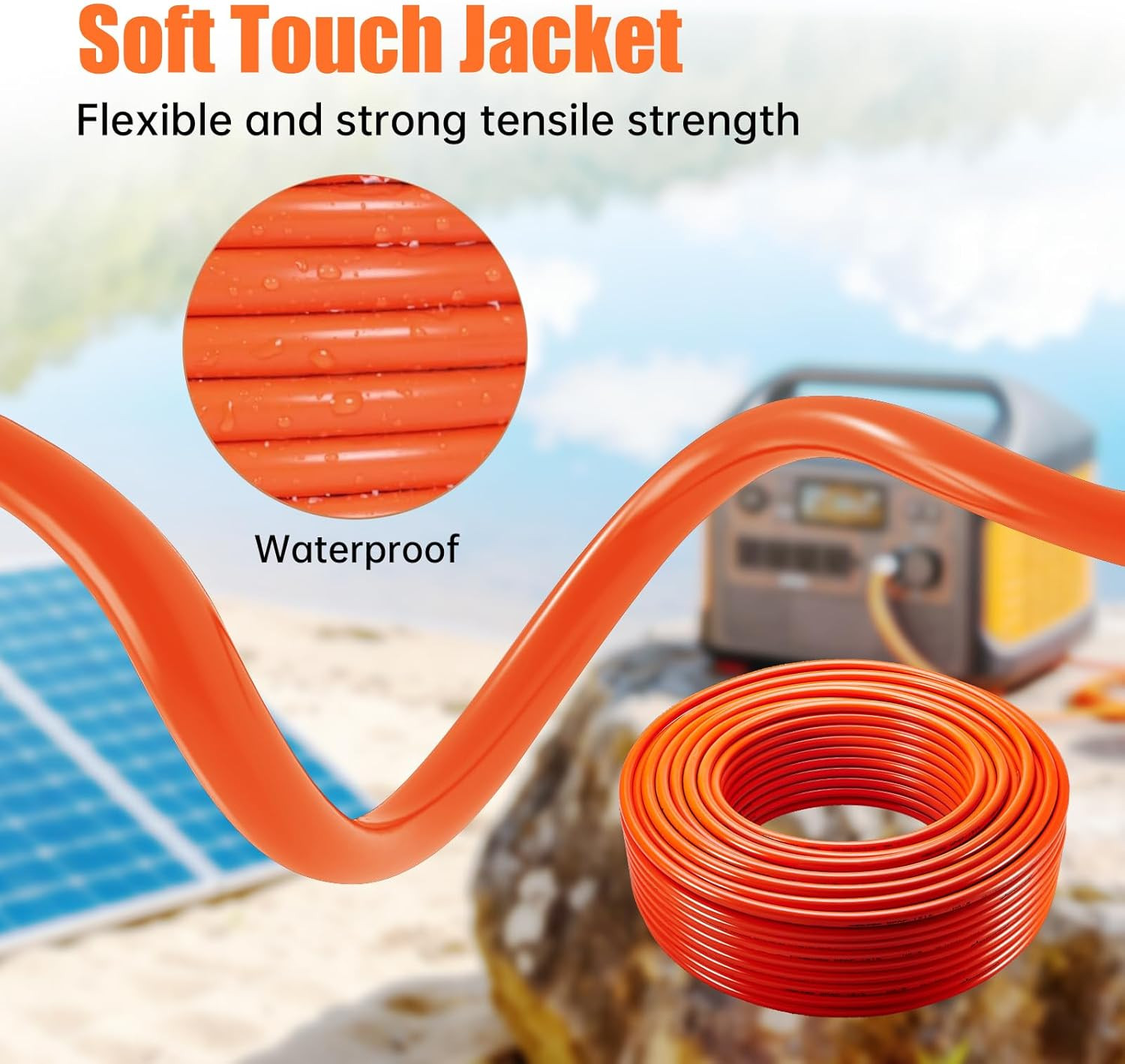 100FT 14 AWG Solar Extension Cable for Jackery & GZ Yeti Power Stations