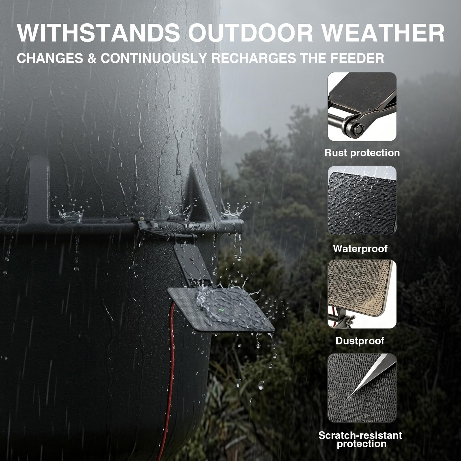 SUNAPEX 12V Deer Feeder Solar Panel 2.4W ETFE Monocrystalline Solar Trickle C…