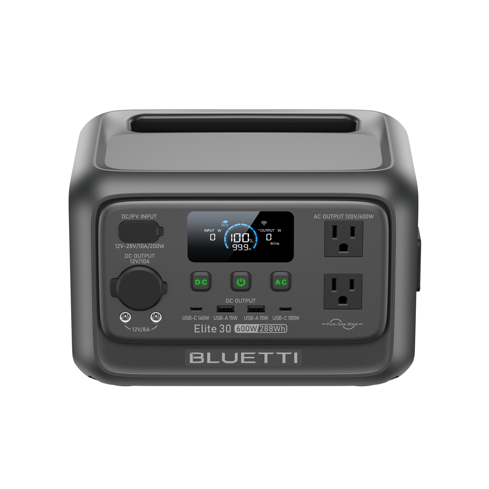 BLUETTI Elite 30 V2 288Wh 600W Portable Power Station Generator for Camping Trip