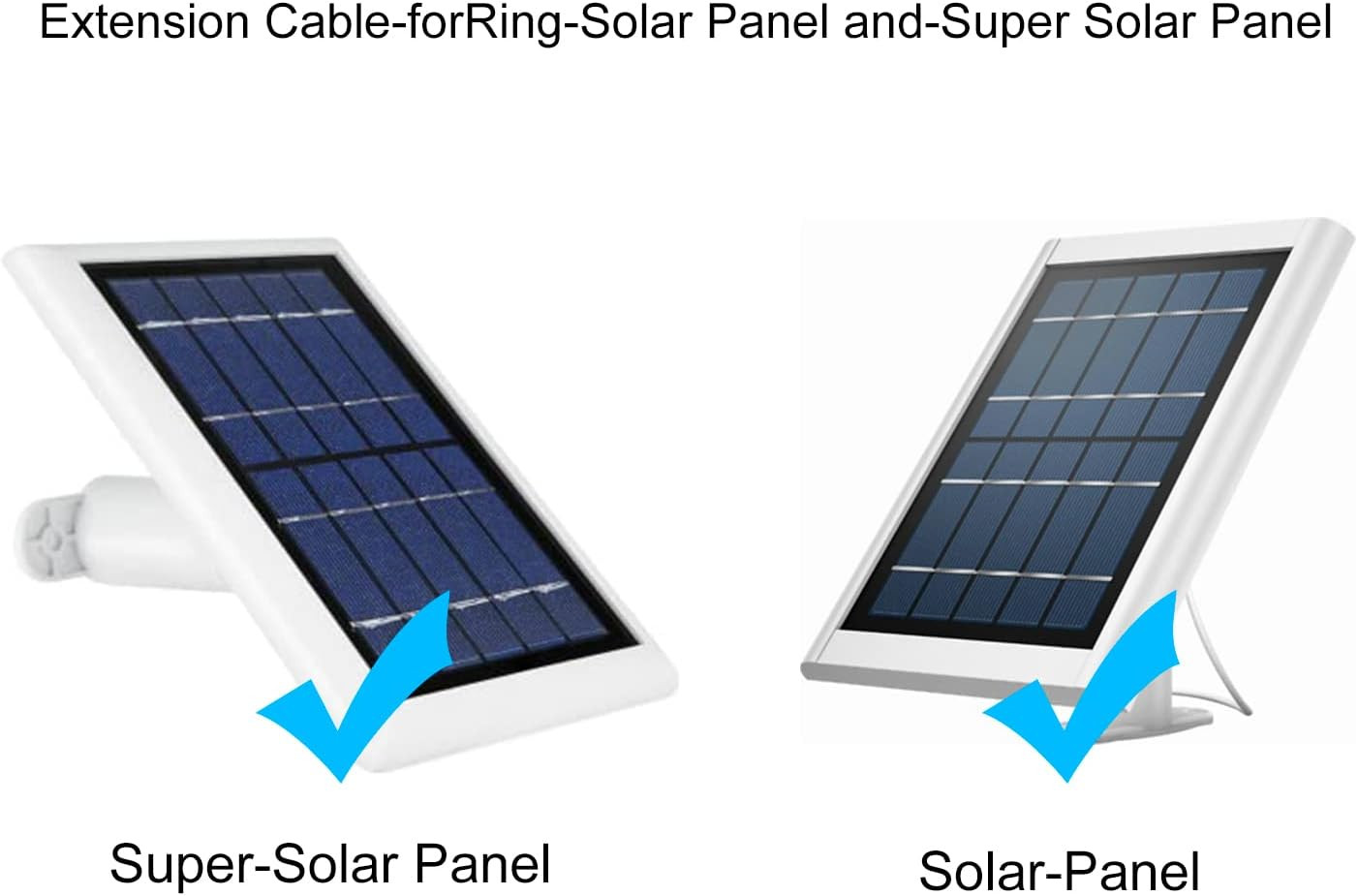 12FT DC Extension Cord for Ring Solar Panel, Compatible with Super Solar Panel,
