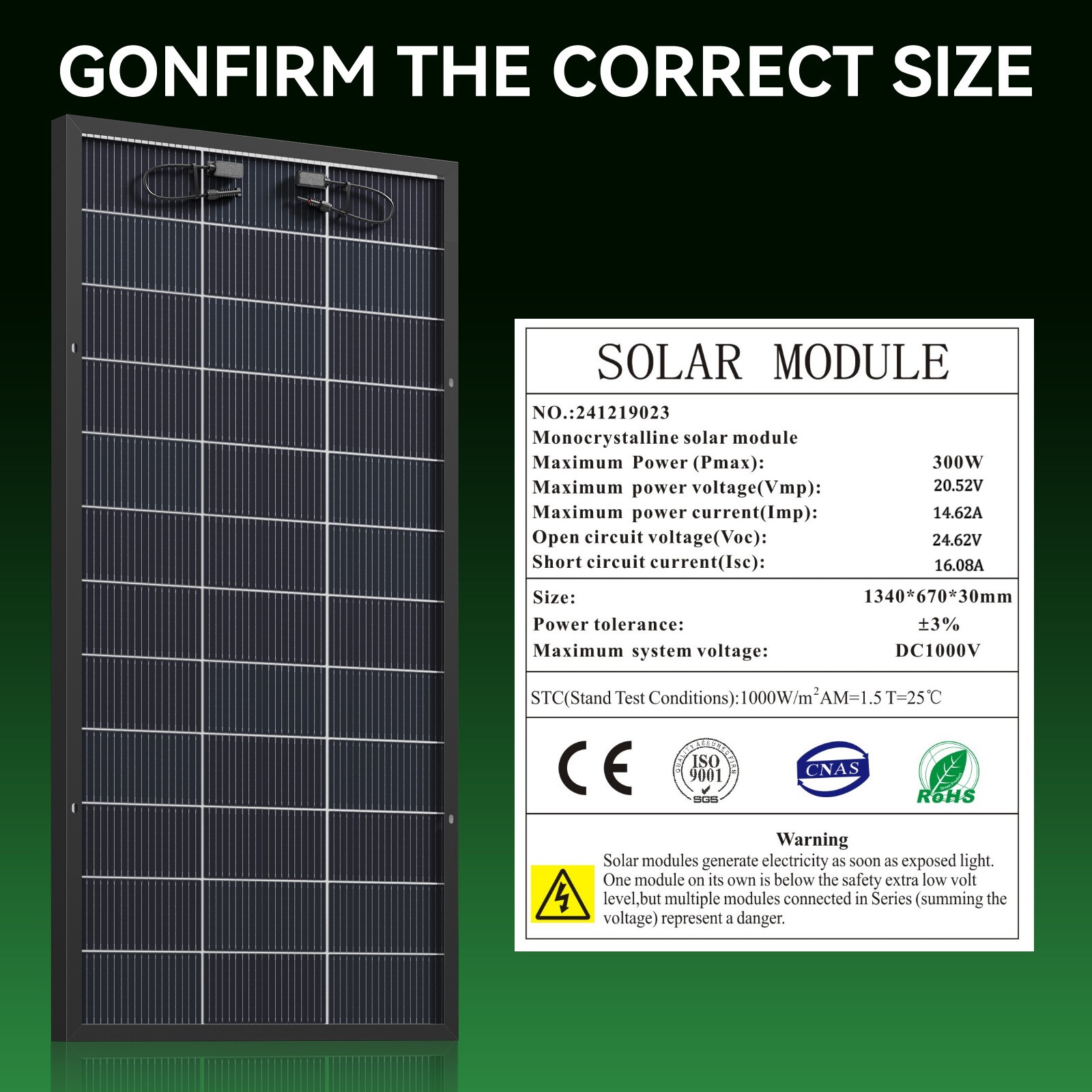 300W 600W 900W 1200W Bifacial N-Type Solar Panel Mono 12V Charger Camp Off-Grid