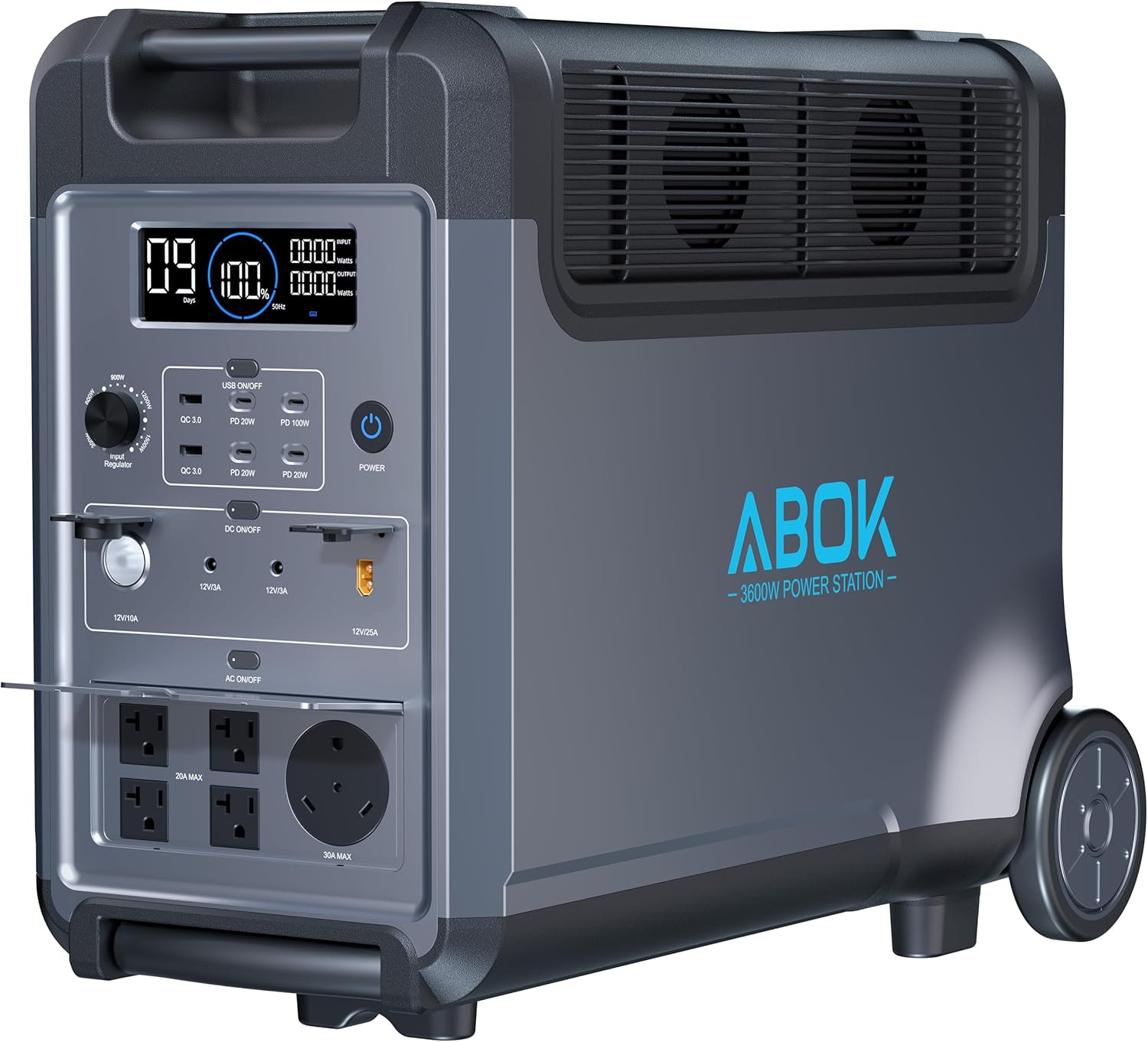 Portable Power Station, 3840Wh Lifepo4 Battery, 3600W Electric Solar Generator f