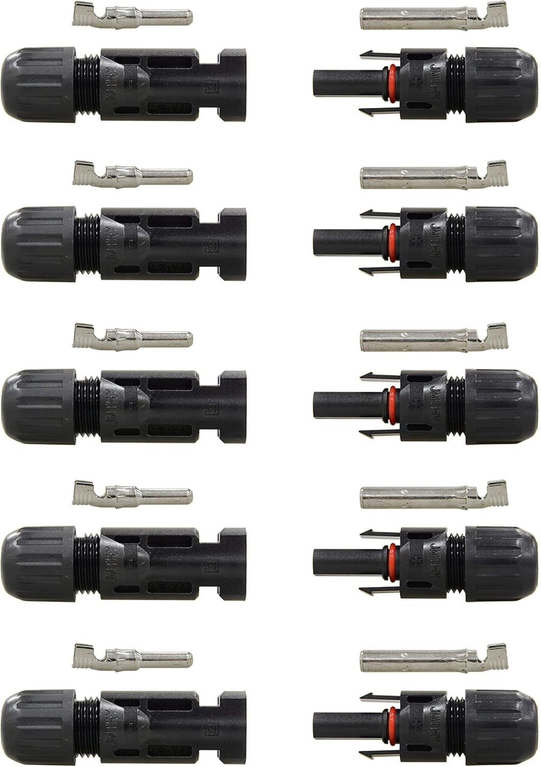 Solar Panel Connectors Black 5 Pairs Waterproof Brass Screw Terminals