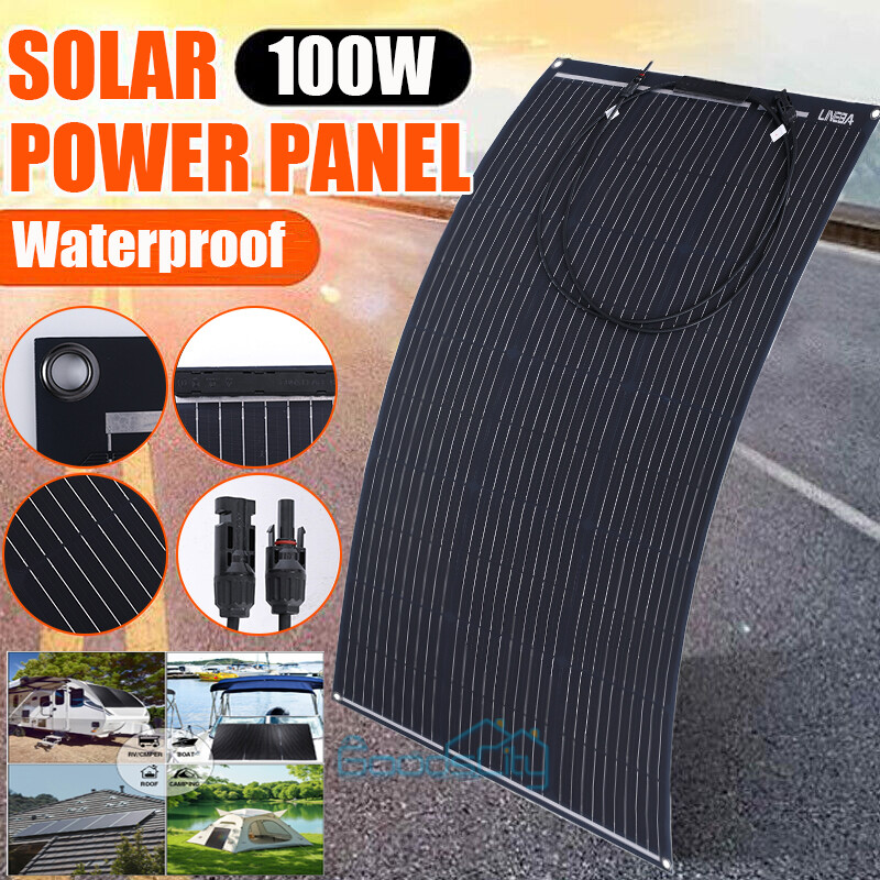 100W Watt 12V Monocrystalline Solar Panel 12BB Cell For Home RV