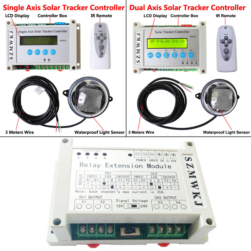 Complete Electronic Single/Dual Axis PV Solar Panel Tracking Tracker Controller