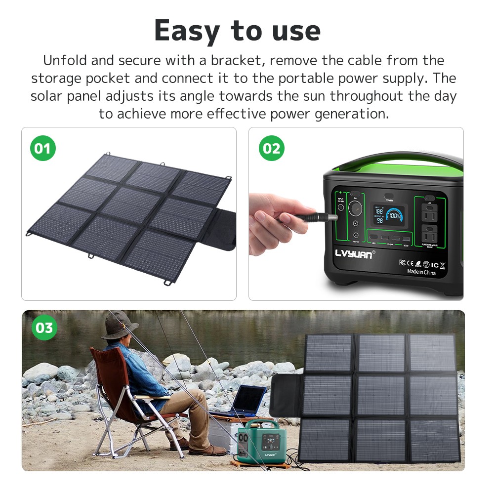 200W Foldable Monocrystalline Solar Panel 23% Efficiency Waterproof for Camping