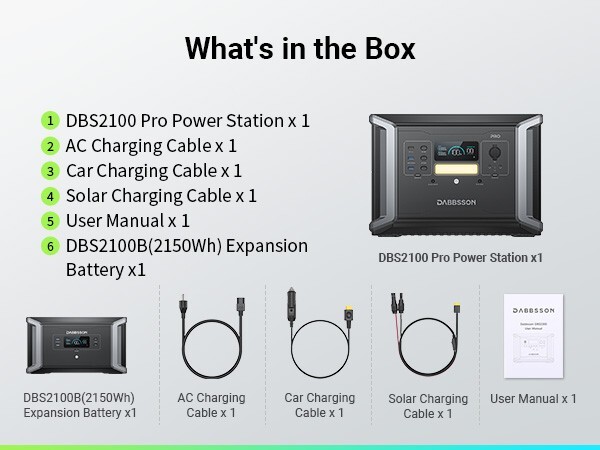 Dabbsson 4300Wh 2400W Power Station LiFePO4 w/ Expandable Battery home backup