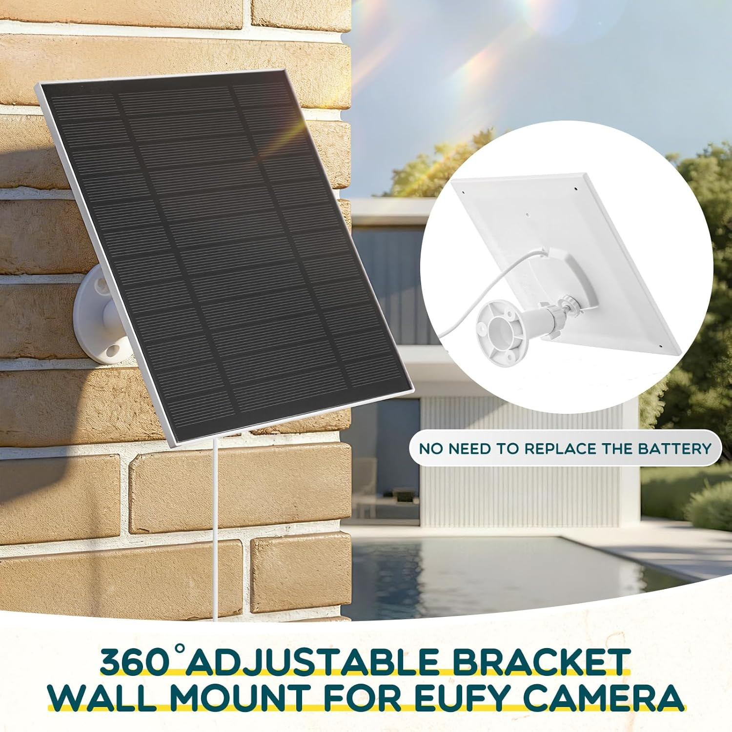 8 Pack 5W Solar Panels for Security Cameras Outdoor Waterproof Solar Panel for C