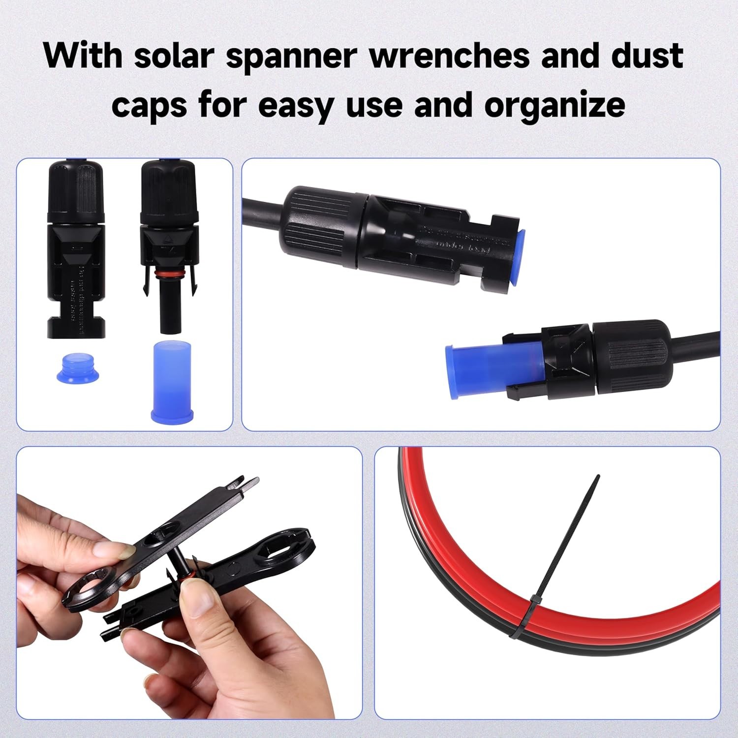 20FT 10 AWG Solar Panel Extension Cable for RVs, Boats and PV Systems