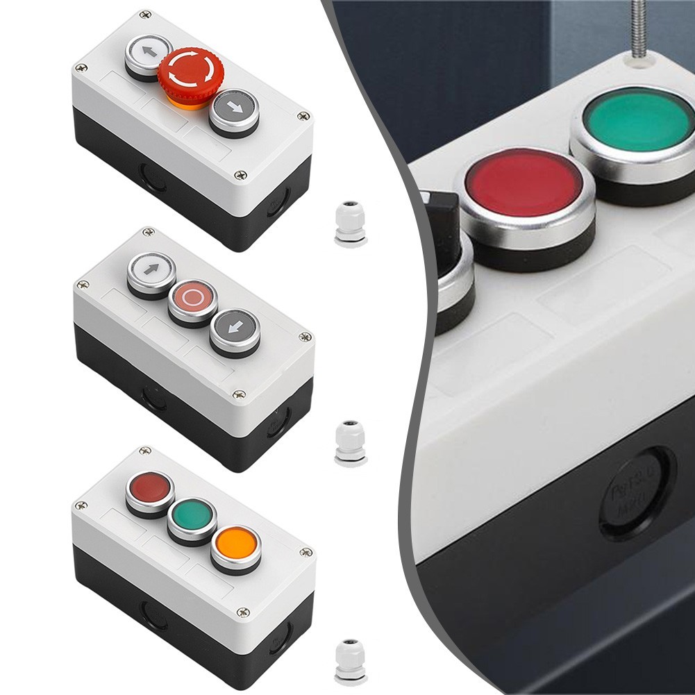 Industrial Push Button Switch 22mm ABS Enclosure IP65 Sealed 1NC+1NO Contacts