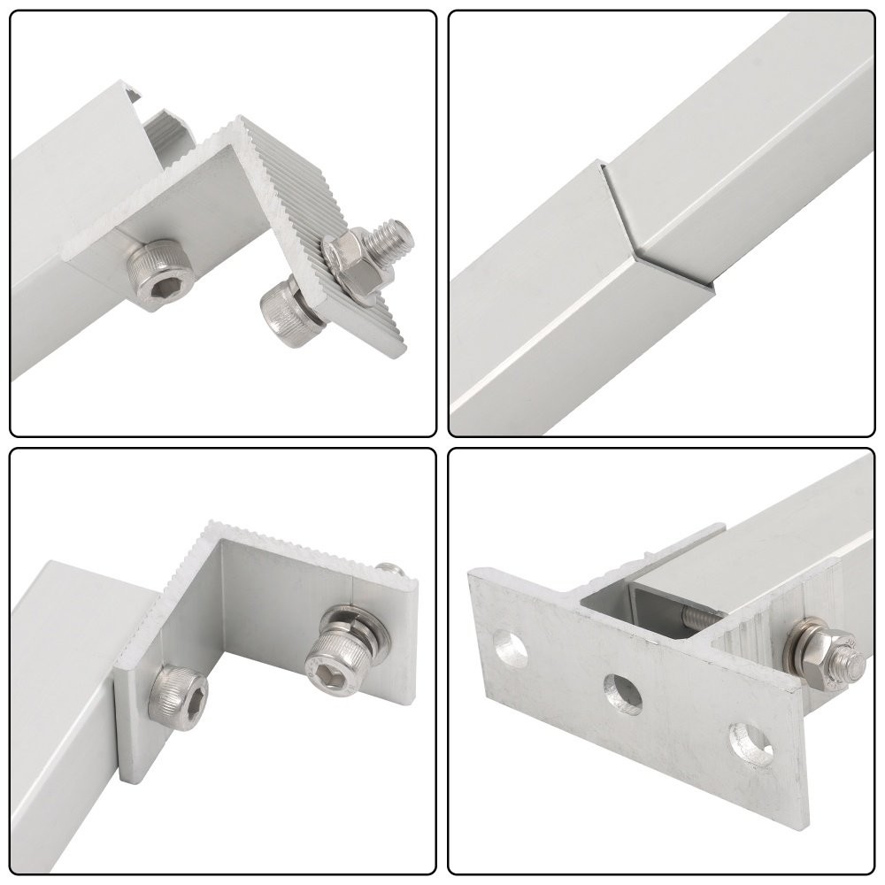 2Pcs Adjustable Solar Mount System Anti-Rust Bracket For Flat Roof Marine Boat