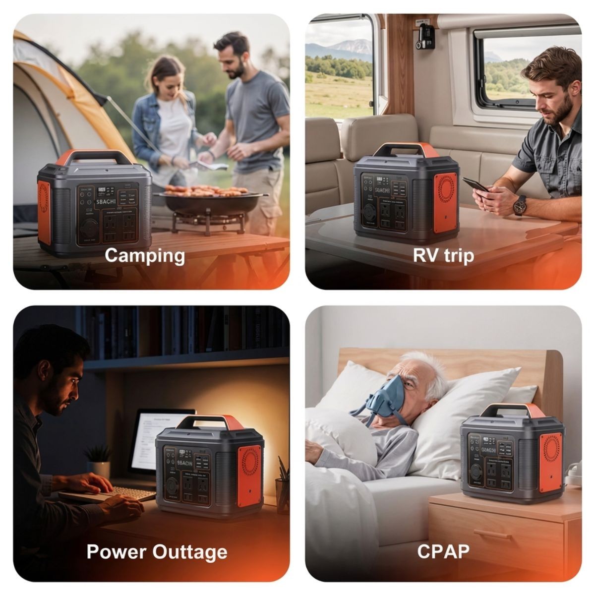 300W Portable Power Station Backup Battery Solar Generator with 60W Solar Panel