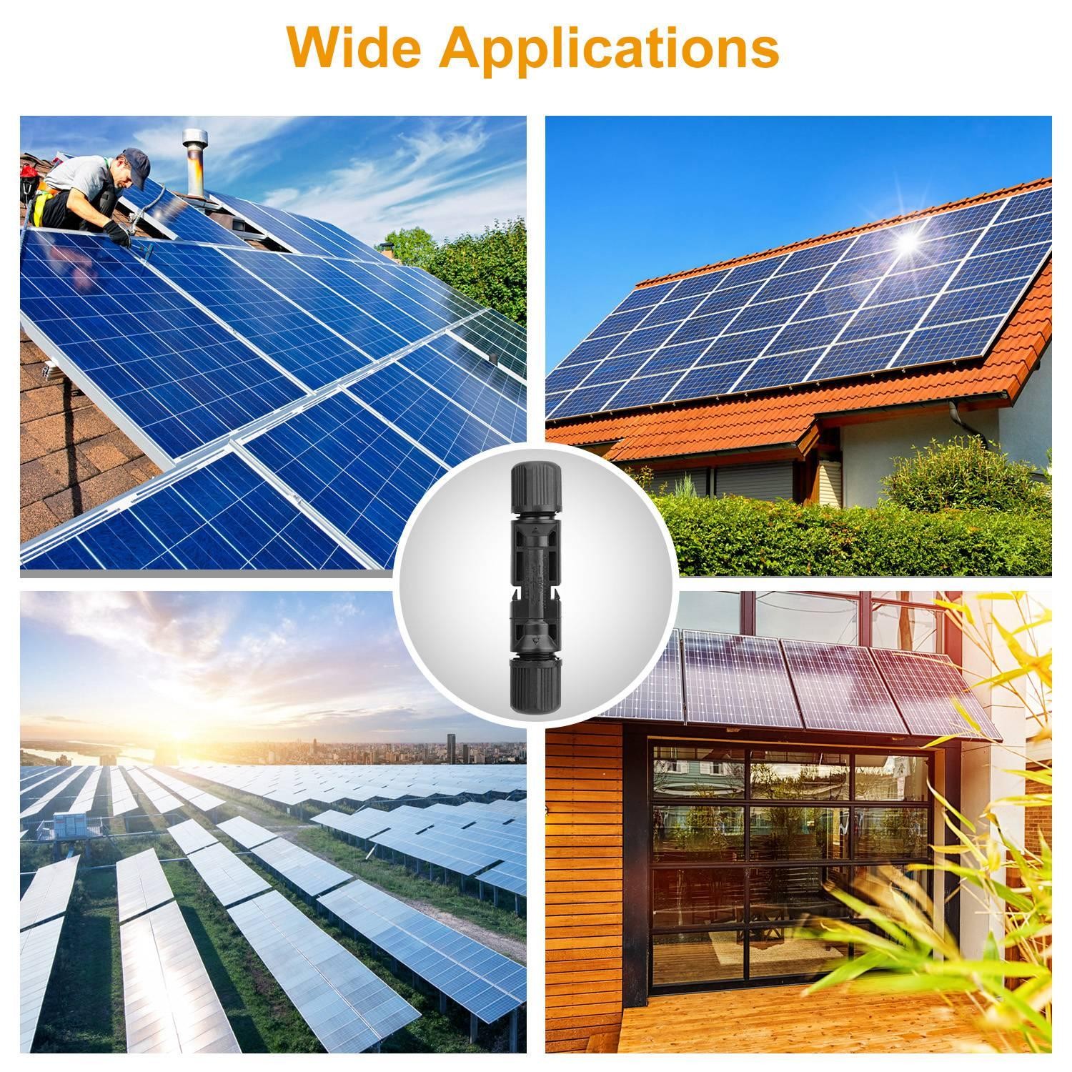 10 Pairs Solar Panel Connectors Wire Adapter Male/Female IP67 Waterproof