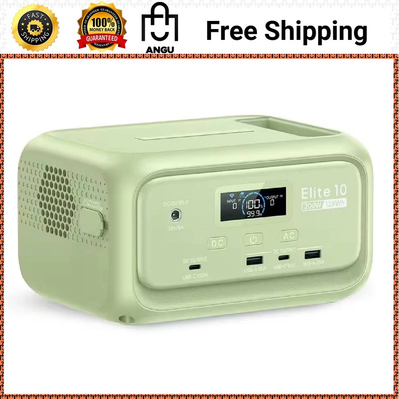 BLUETTI EB3A Portable Power Station 200W 600W Peak 128Wh Solar Generator Green