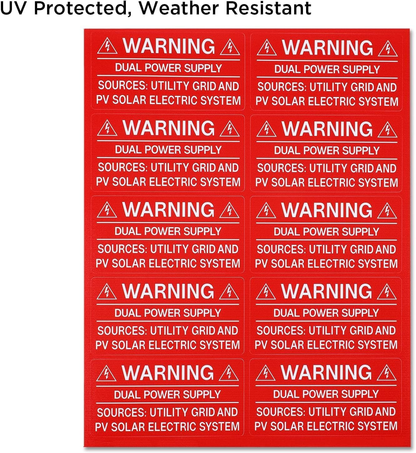62-Pack Solar PV System Label Kit – Code 2020/2023 Compliant Photovoltaic Sticke
