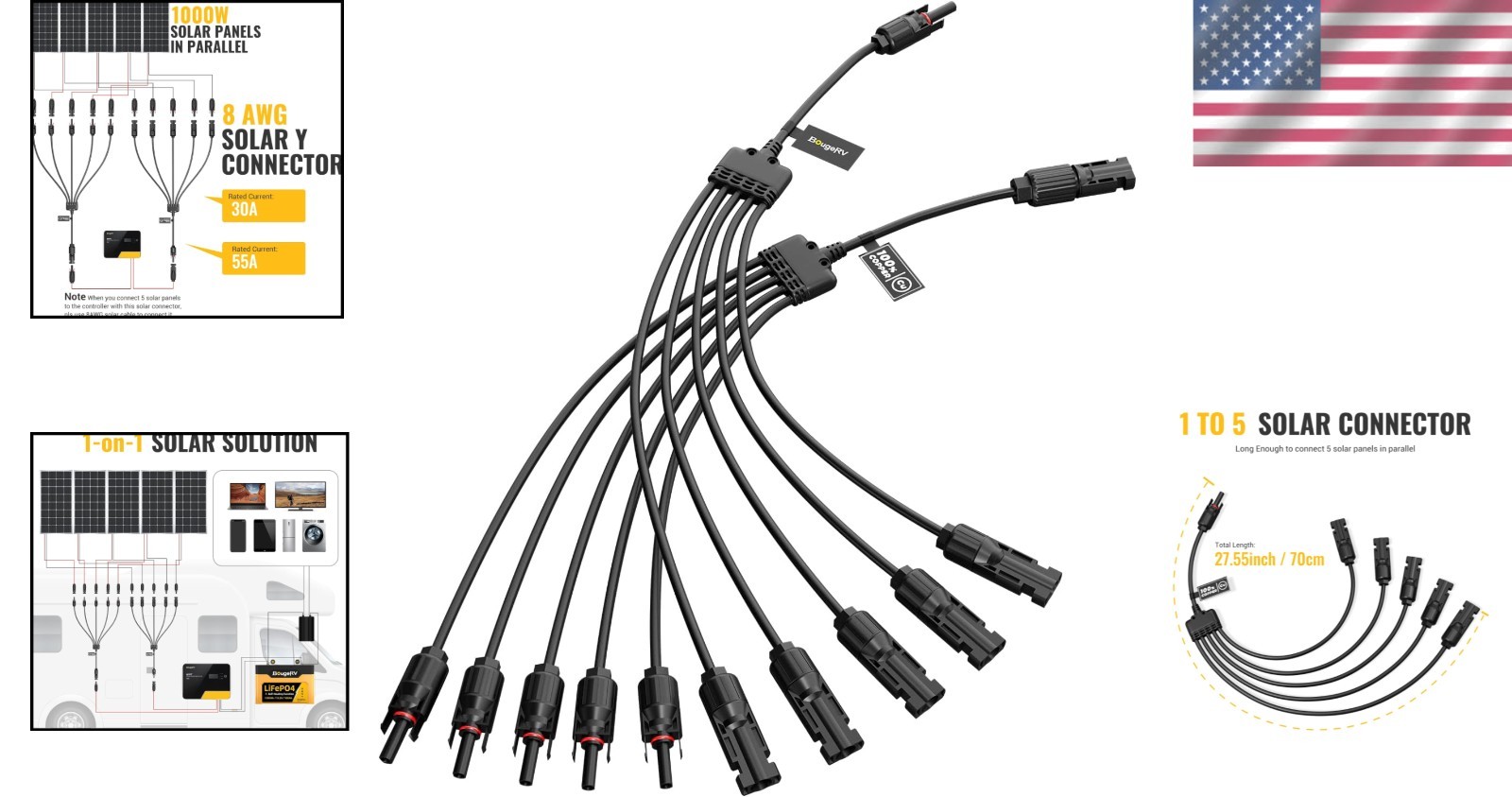 Solar Panel Parallel Connector 5-in-1 Kit