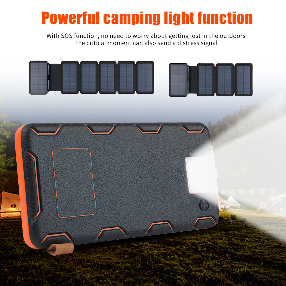 46800mah Portable Solar Mobile Phone Charger Panel Power Bank Waterproof Outdoor