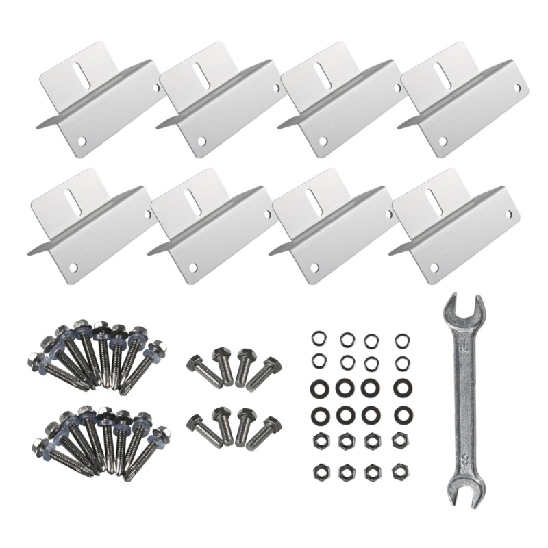 4/8Set Solar Panel Mounting Z Bracket Solar Mounting Aluminum Rail End Clamps