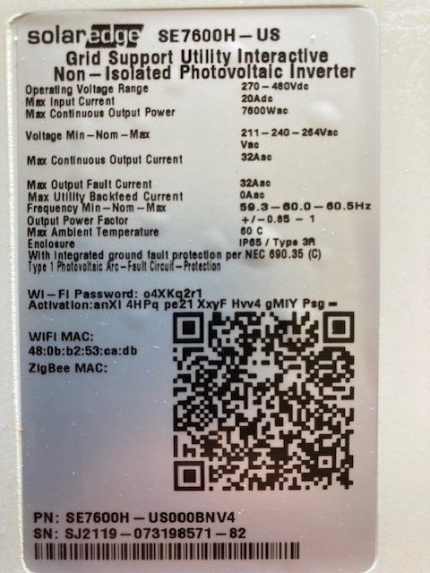 SolarEdge Converter SE7600H-US