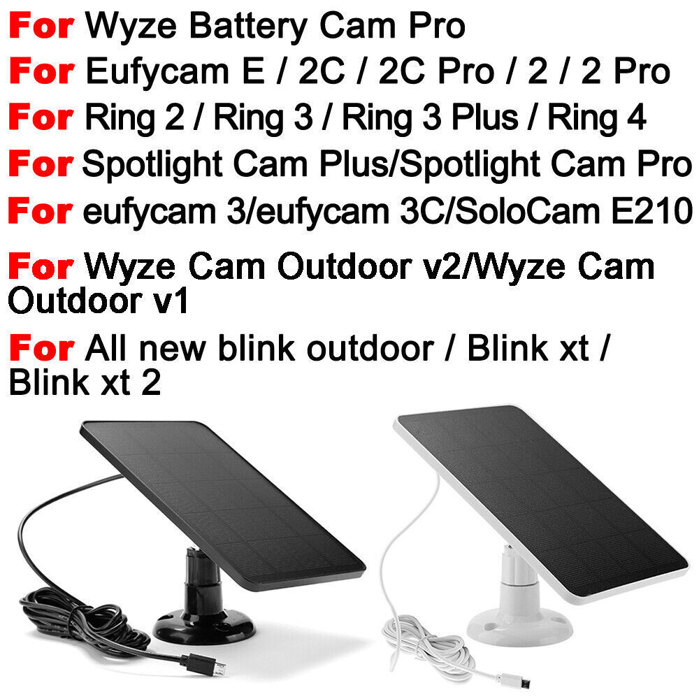 Solar Panel for Micro USB Power CCTV Camera Security Cam Battery Charger 3/4W 5V