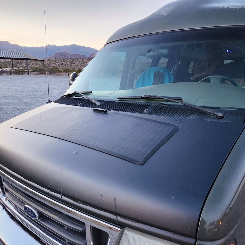 Ford Econoline E150 E250 E350 Van(1992-2008) Lensun 75W Hood Solar Panel Good
