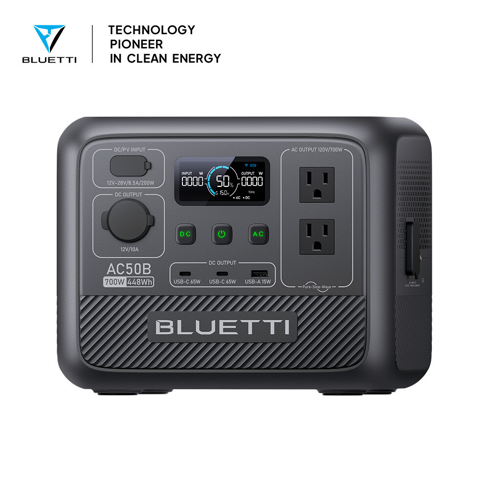 BLUETTI AC50B 700W 448Wh Portable Power Station LiFePO4 for Road Trip/Outage