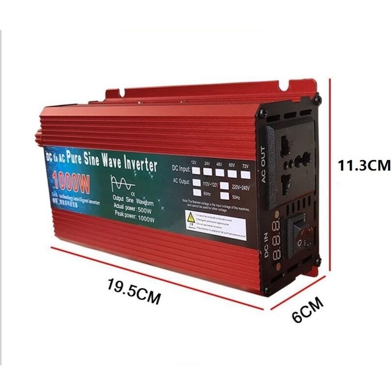 PURE SINE WAVE INVERTERS 1000W 1600W 2200W 3000W Brand New Car Home Solar Power