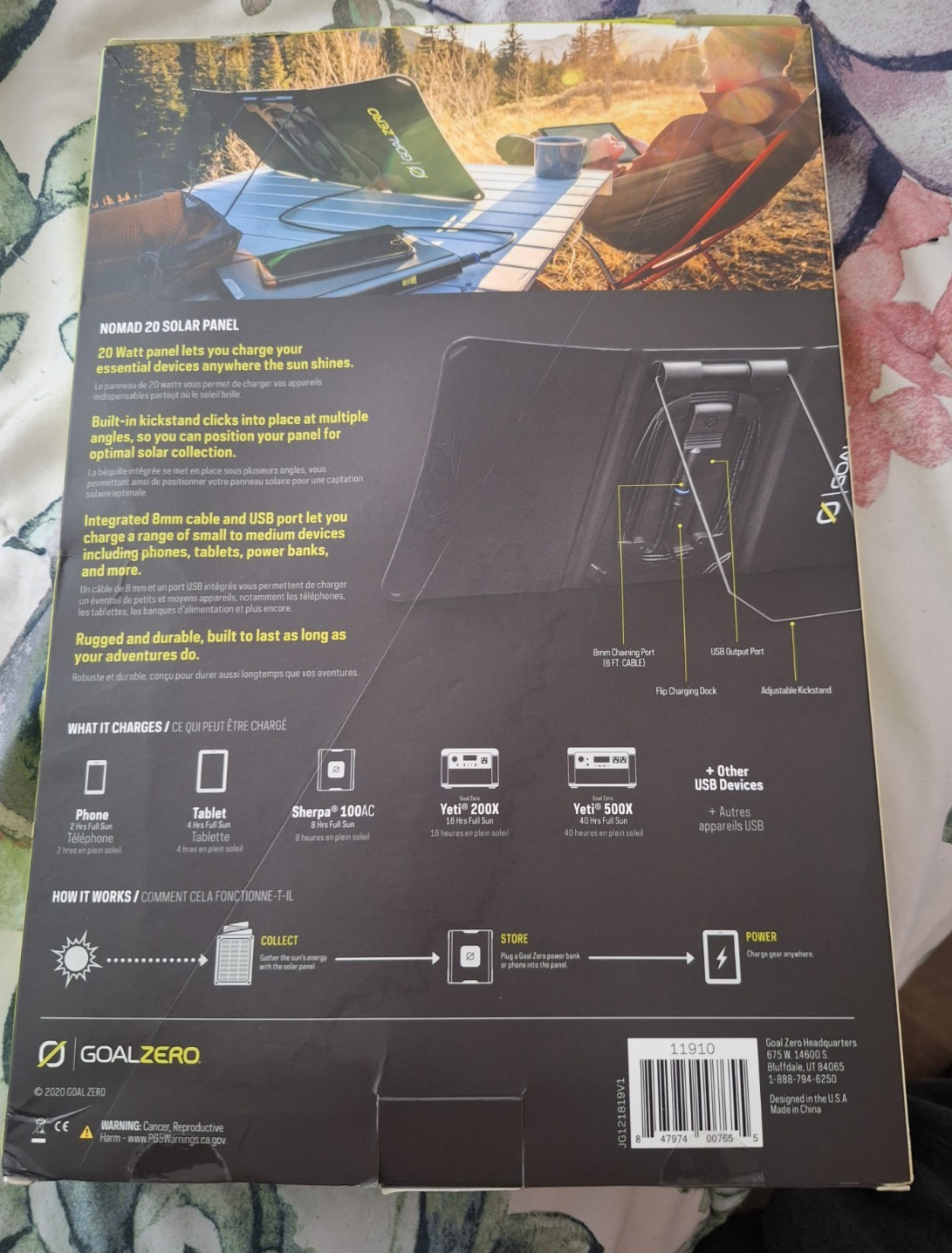 Goal Zero Nomad 20 20W Foldable Solar Panel Charger Black (11910)
