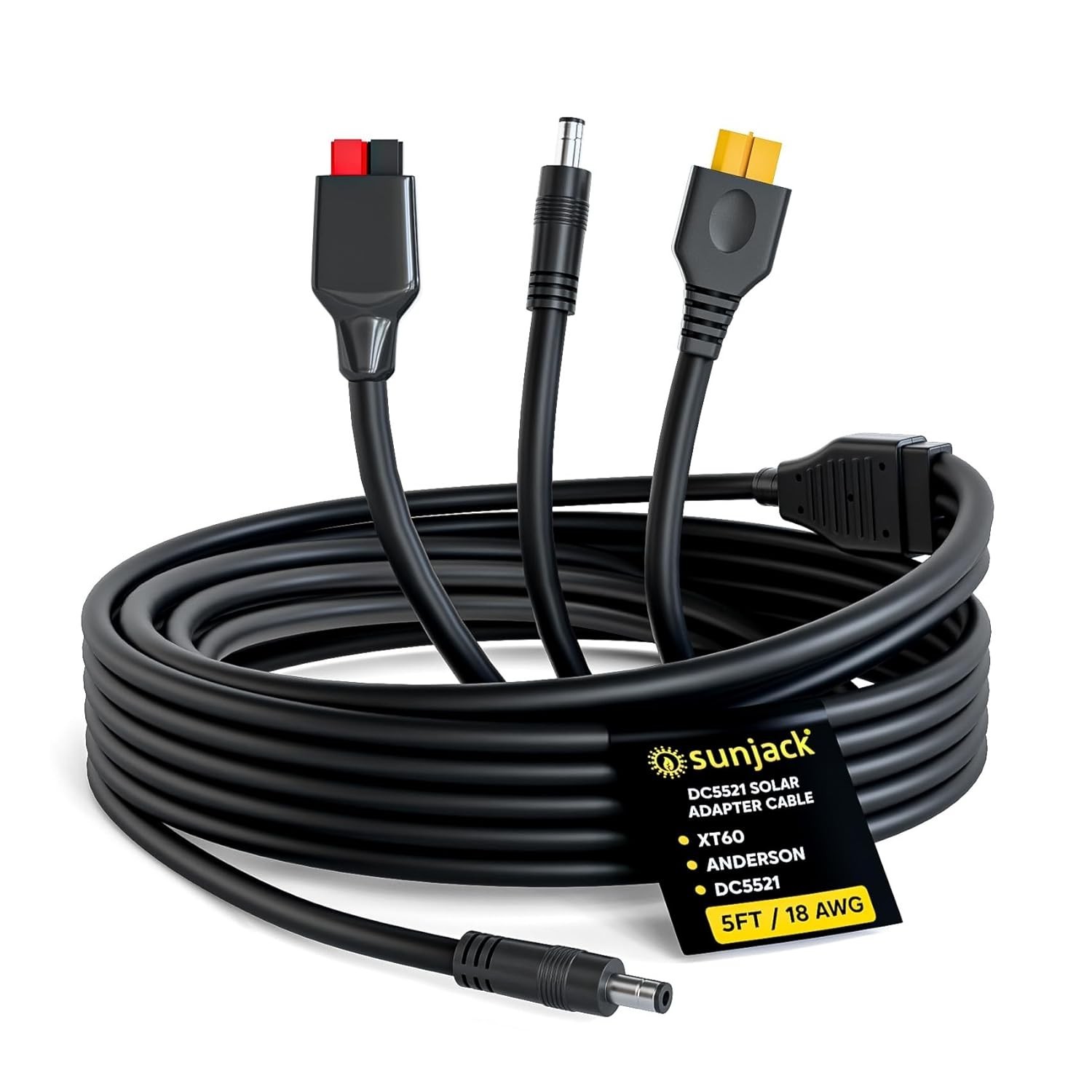 Solar Panel Adapter Cable DC5521 XT60 Anderson Connectors 5ft 1.5m for Portable