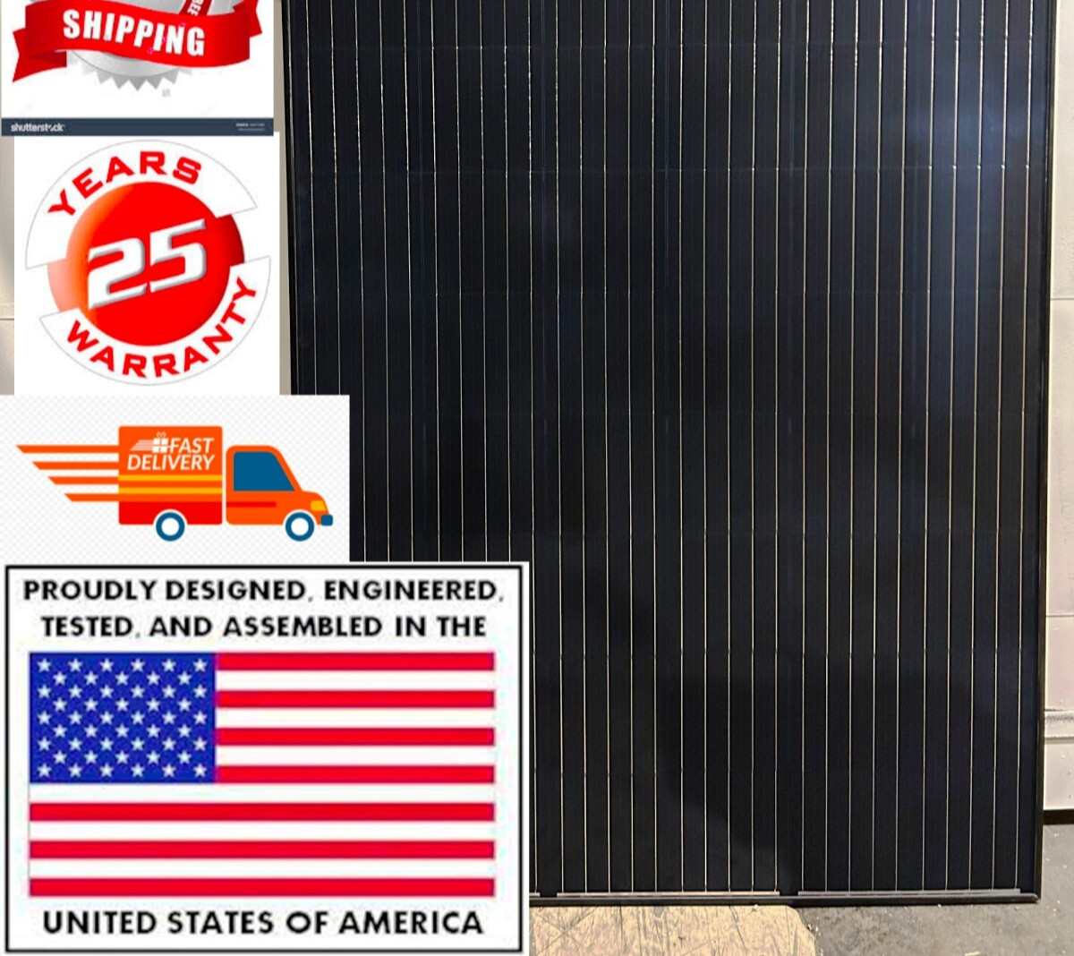 10~NEW 350/437 W BIFACAL SOLAR PANEL 24 V AMERICAN MADE 22.7% CELLS