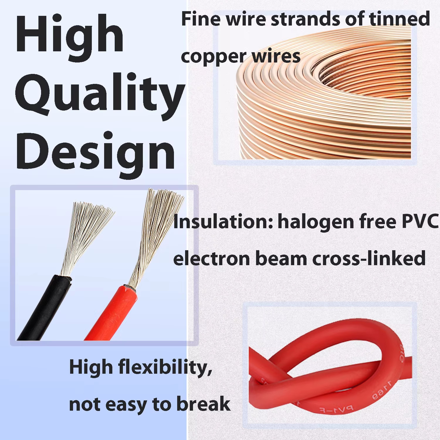 Solar Power Cable 4/6Mm2 12/10AWG Wire Photovoltaic TÜV TUV Cable for PV Panels