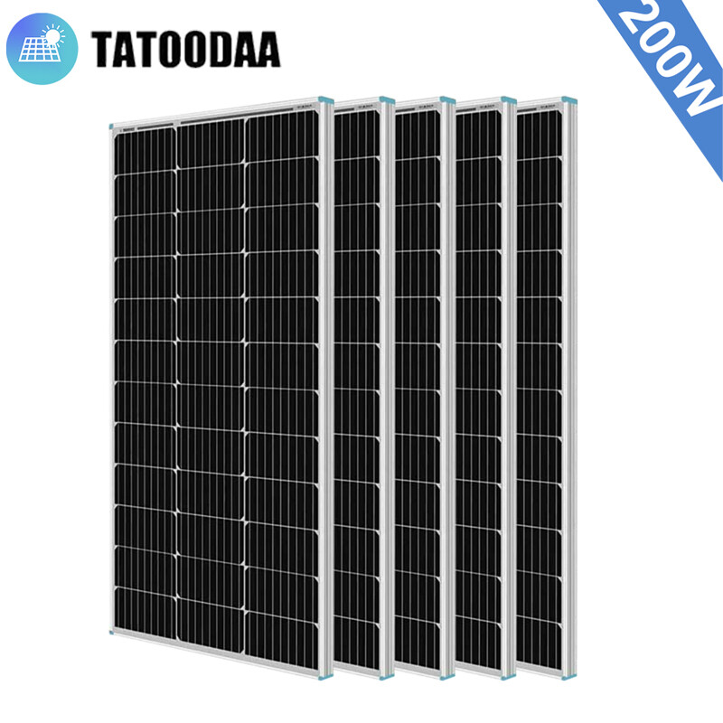 200W 400W Solar Panel Mono 12V Charging Off-Grid Battery Power RV Home Boat Watt