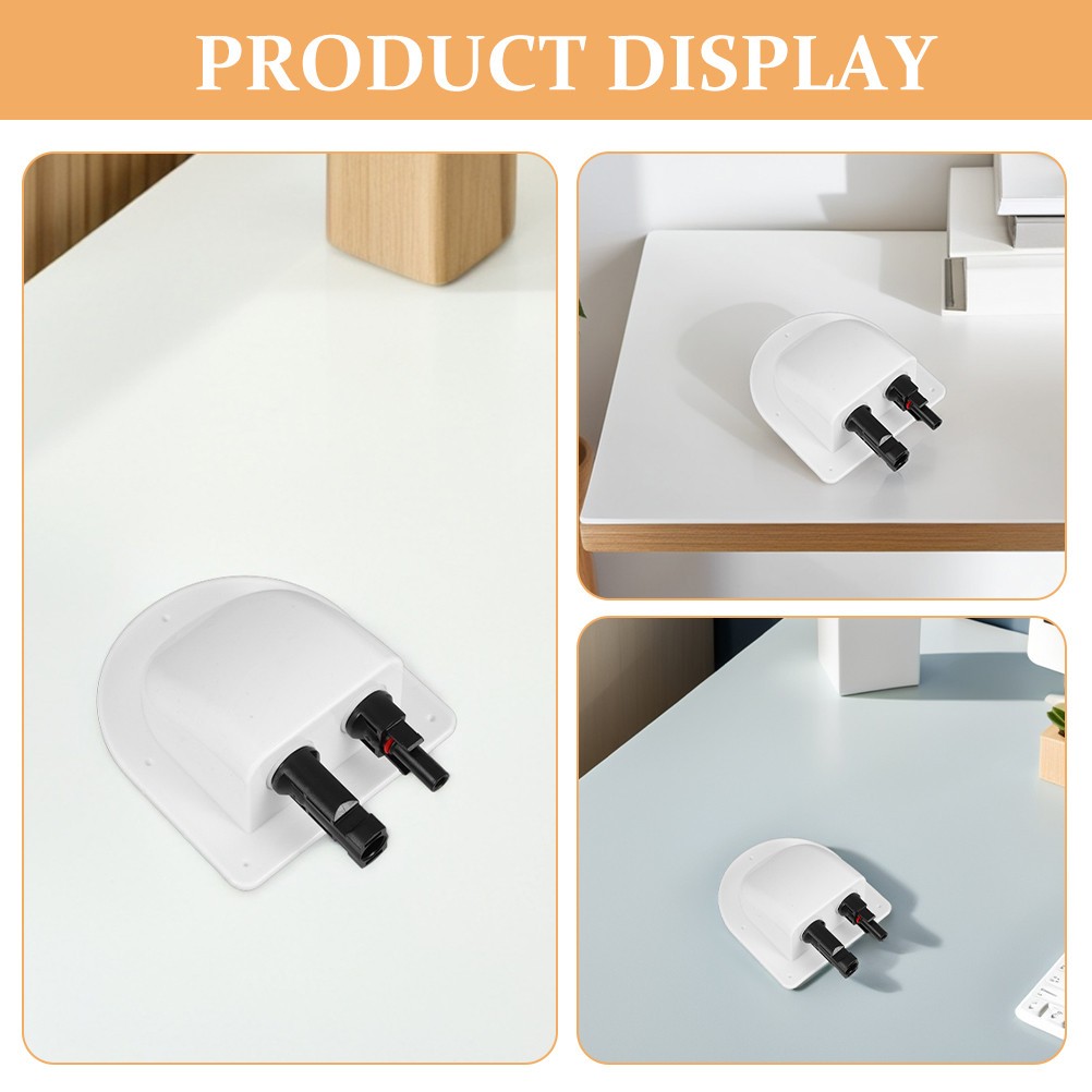 2Pcs Dual Wire Entry Gland Solar Panel Junction Box ABS Plastic White