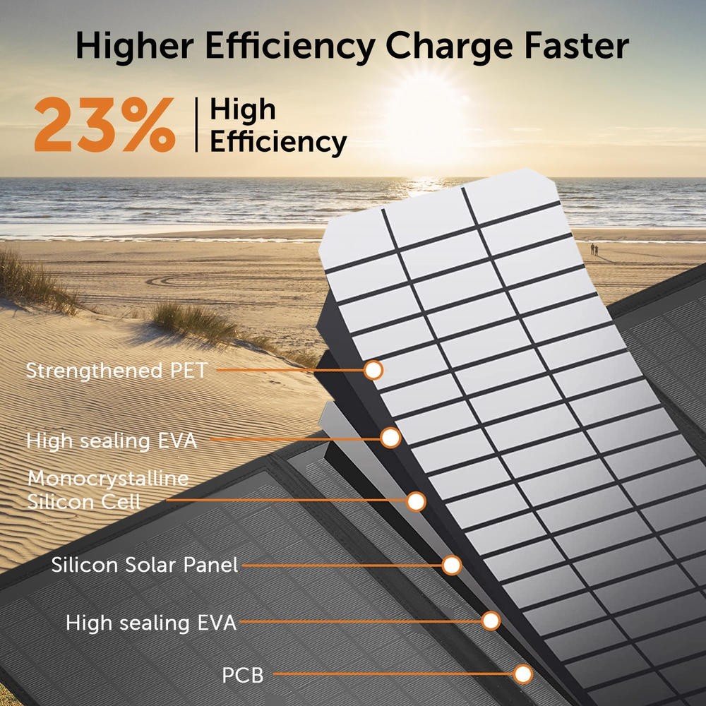 100W Lithium Ion Portable Power Station w/ 40W Solar Panel Digital Display