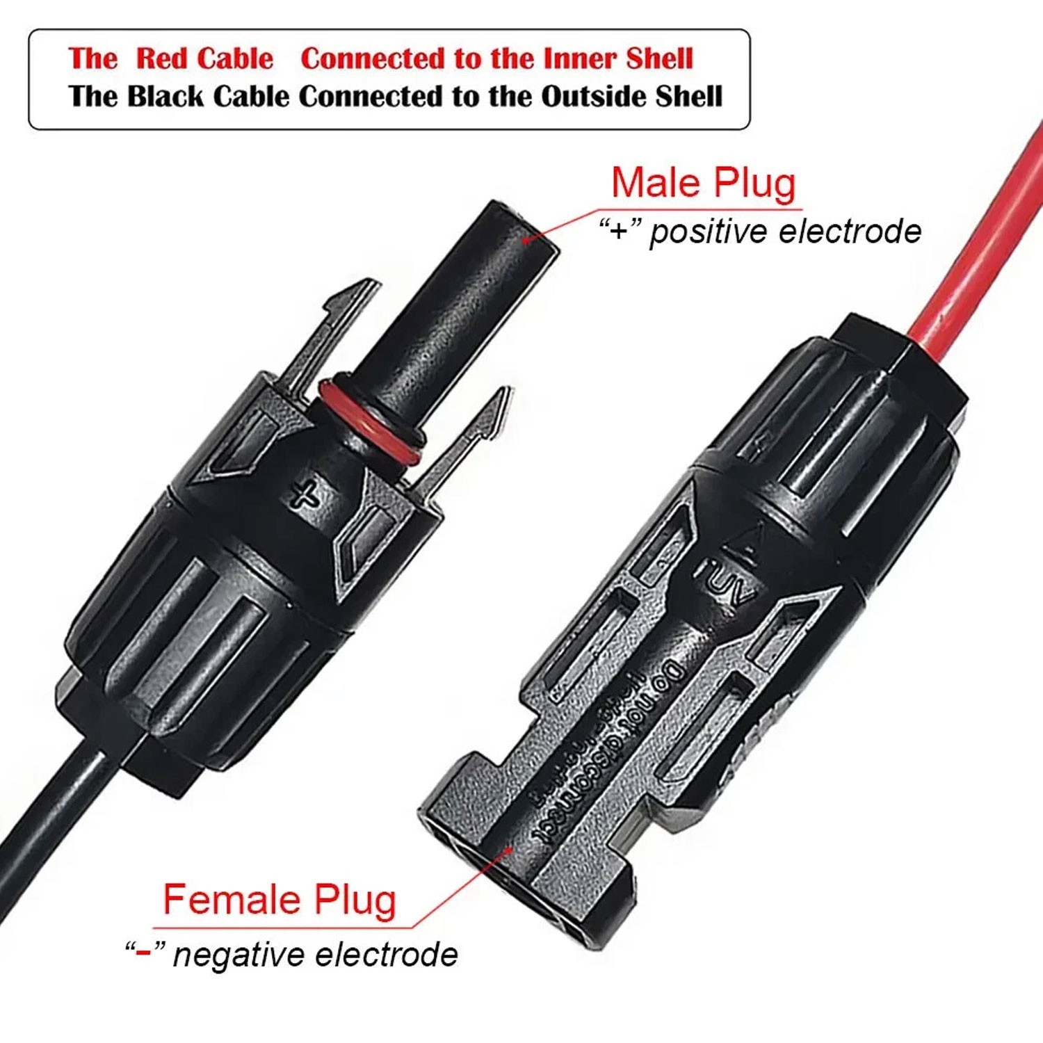 Extension Cable 12AWG solar panel wire red black cable 10ft/3m solar panel cord