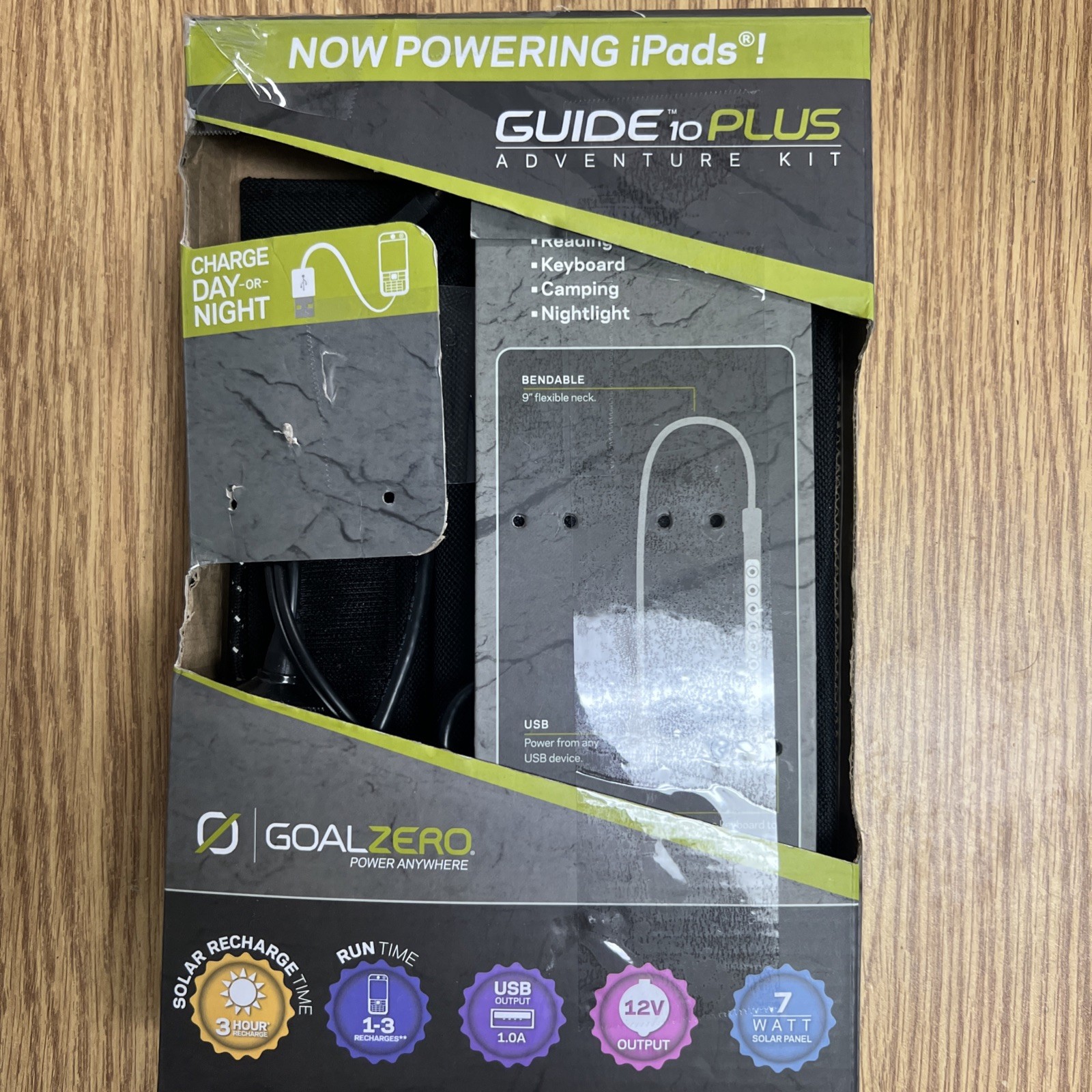 Goal Zero Guide 10 Plus Solar Charging Kit Recharger + Solar Panel NEW SEALED🔵