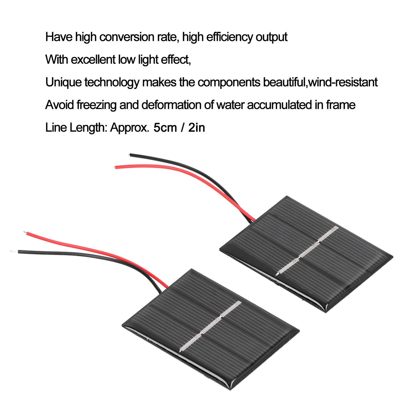2Pcs Solar Panel Module Polysilicon Micro Mini Glue Power Solar Cells 43x55mm