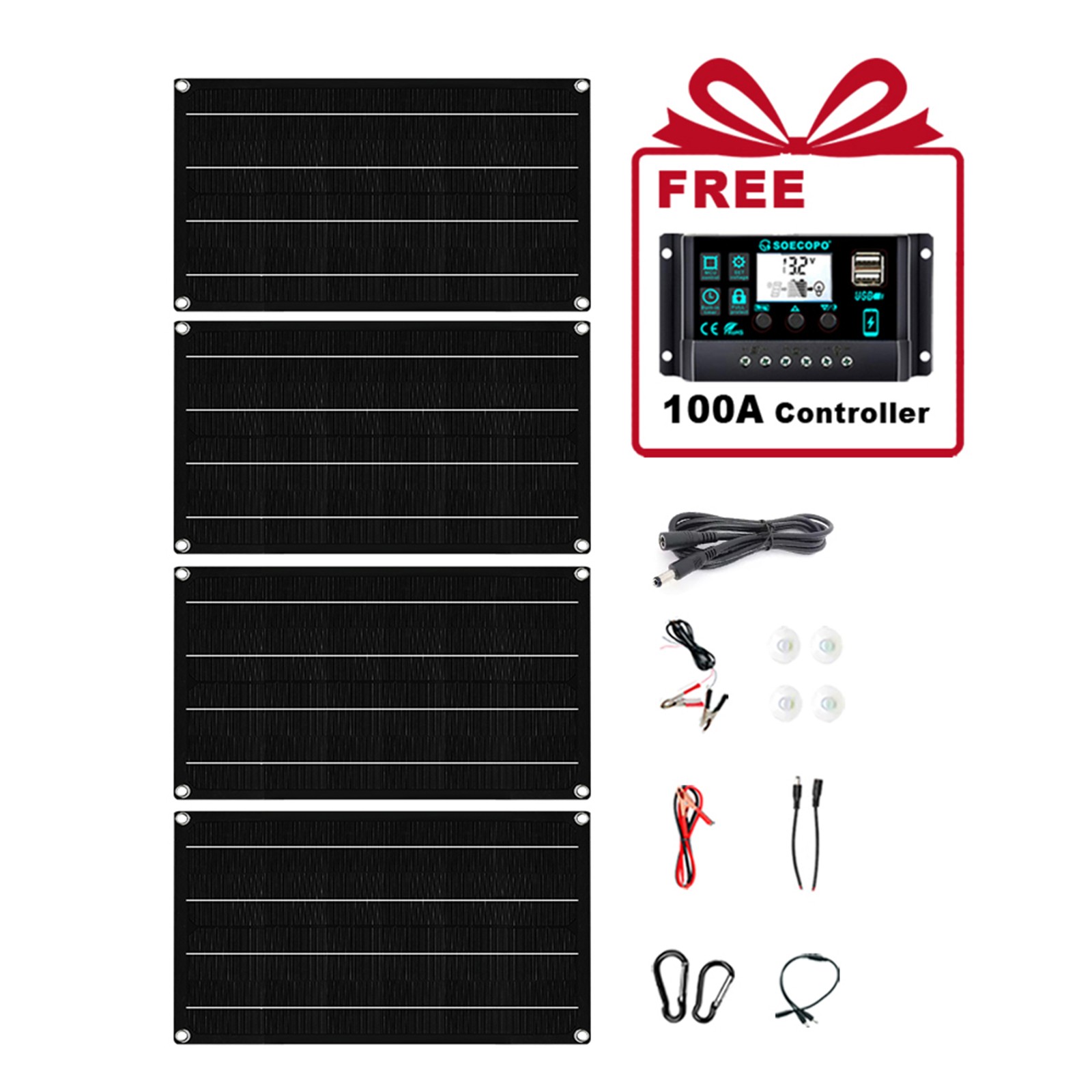 3200W Solar Panel Kit-4x800W High-Efficiency+100A Controller Full Accessories