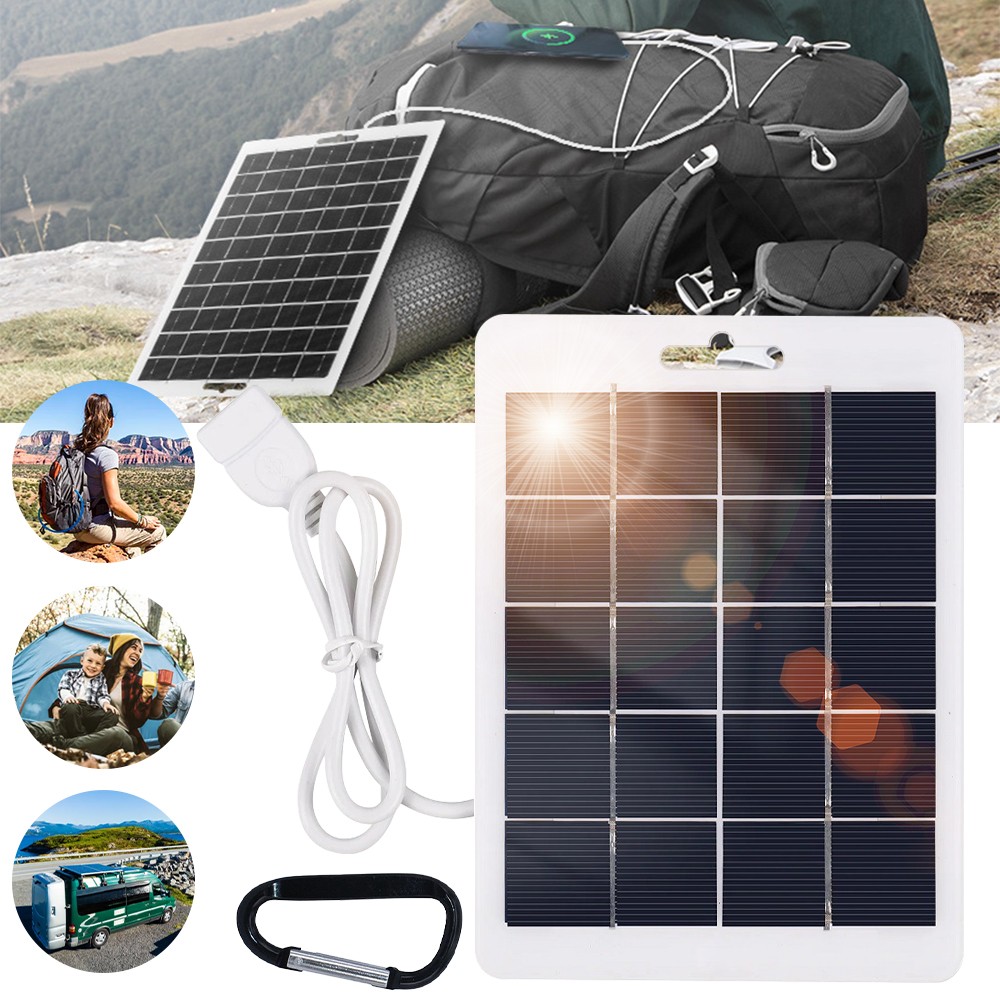 20W 10W 5V Solar Panel Power Bank USB Phone Charger Outdoor Camping Waterproof