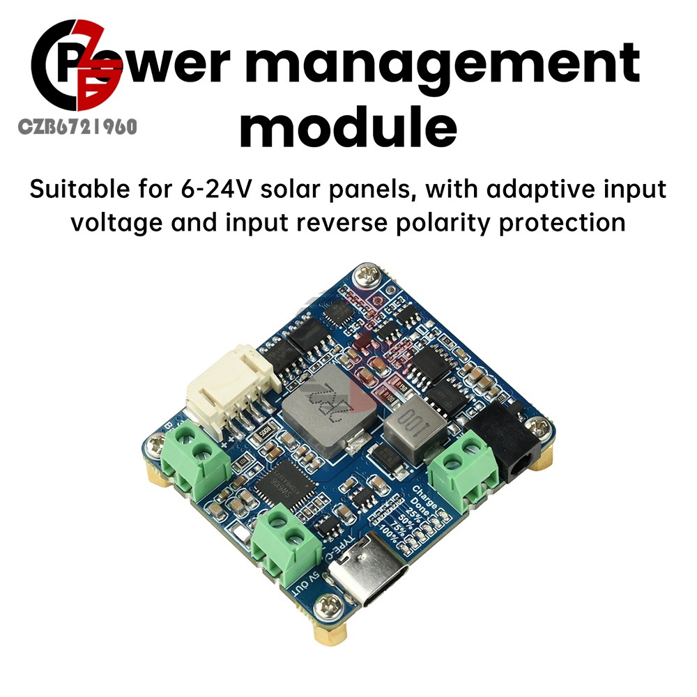 6-24V Solar Panel Power Management Module 5V 3A Supports MPPT, PD QC FCP SFCP