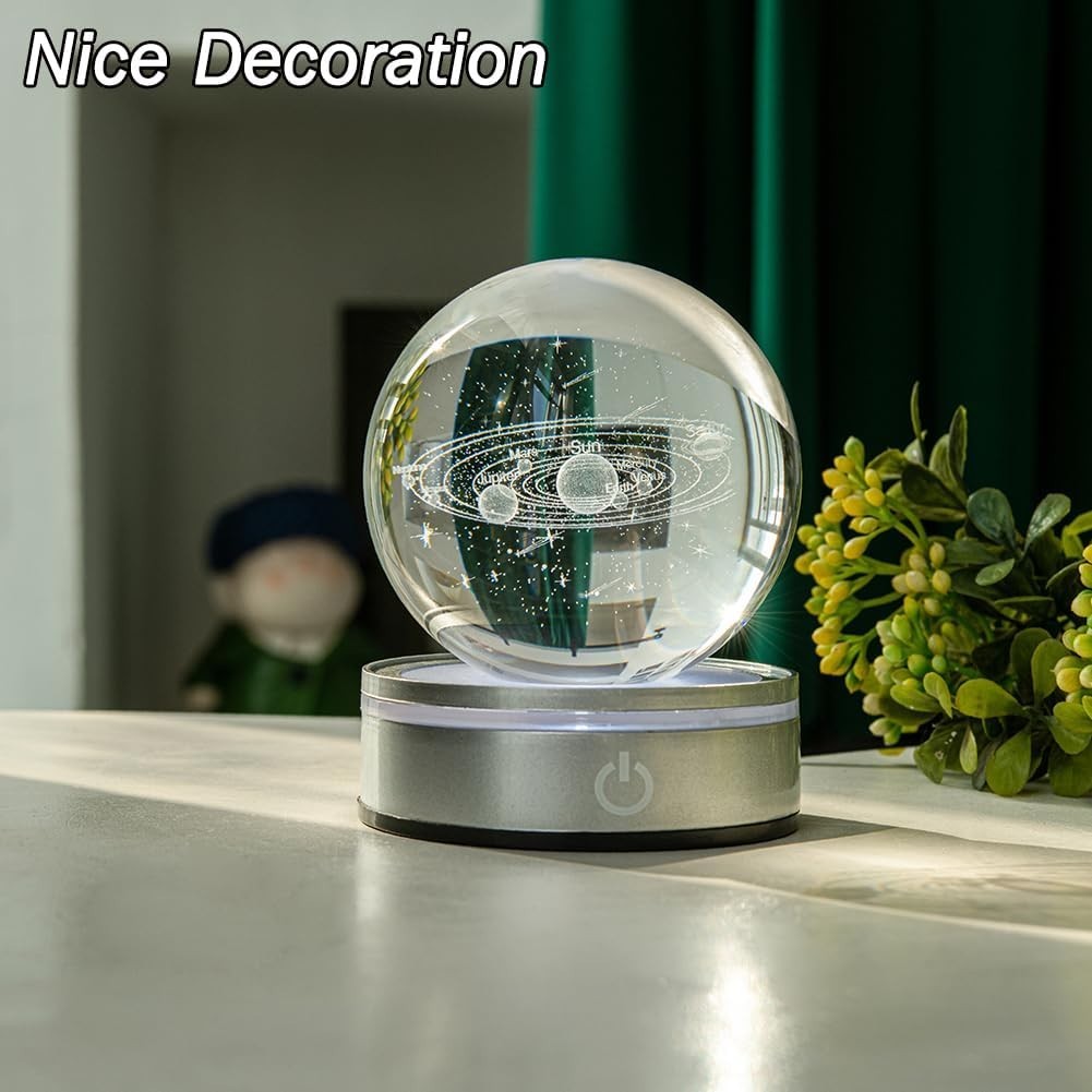 Educational 3D Solar System Crystal Ball – Ideal Gift for Astronomy Lovers
