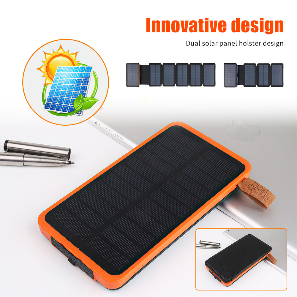 46800mah Portable Solar Mobile Phone Charger Panel Power Bank Waterproof Outdoor