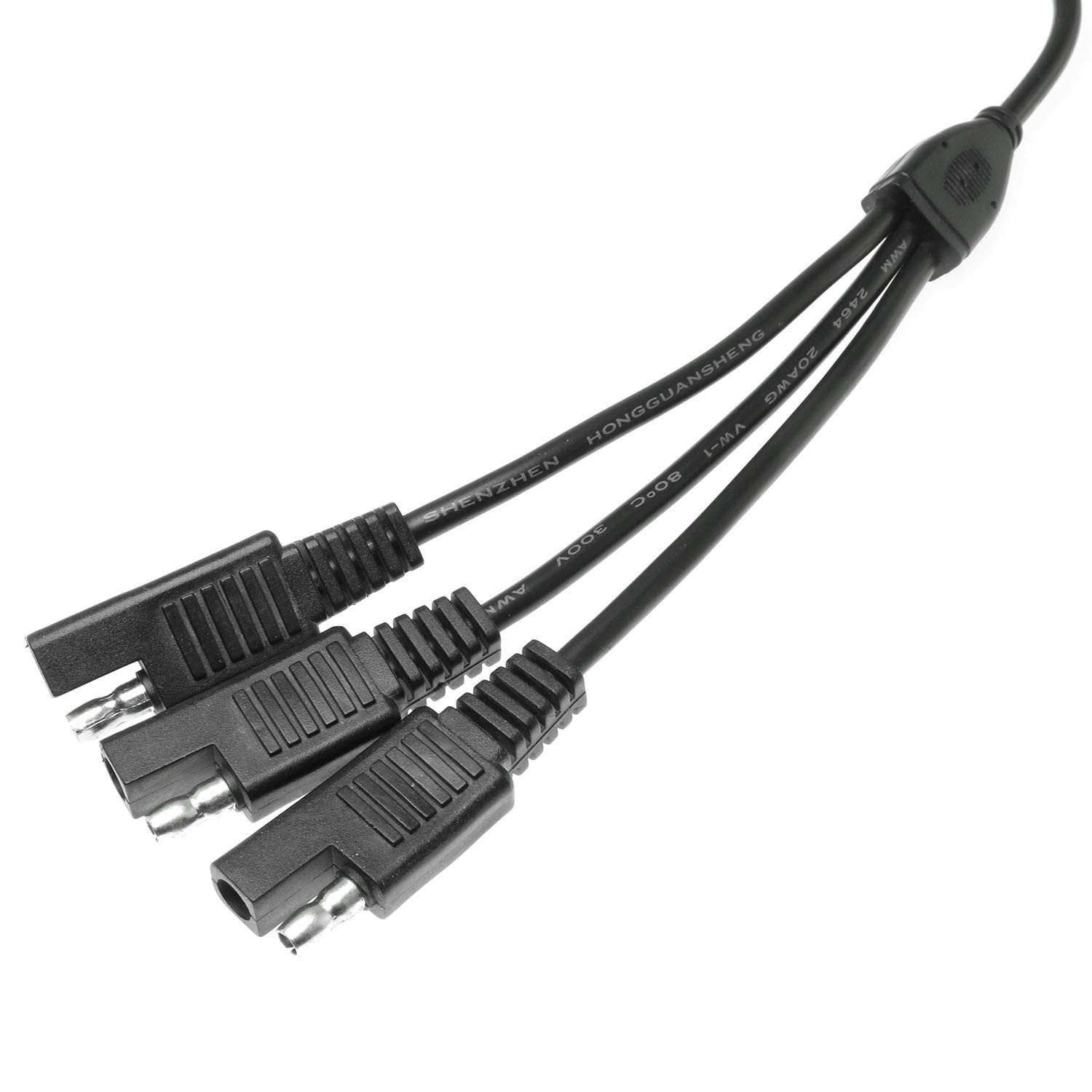 DGZZI SAE Power Extension Cable 35cm 18AWG Y Splitter 1 to 3 Connector 2 Pin …