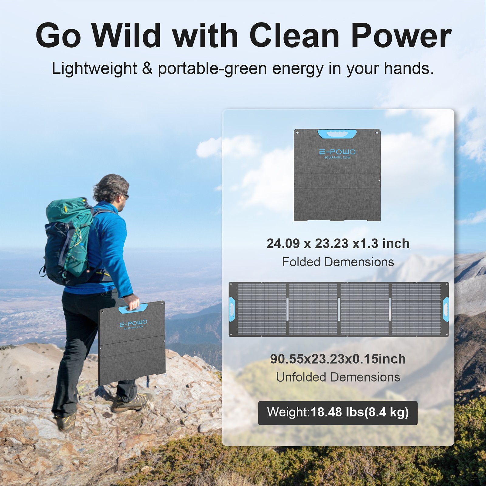 220W Solar Panel kit USB XT60 for Anker SOLIX C2000 Gen 2 Portable Power Station