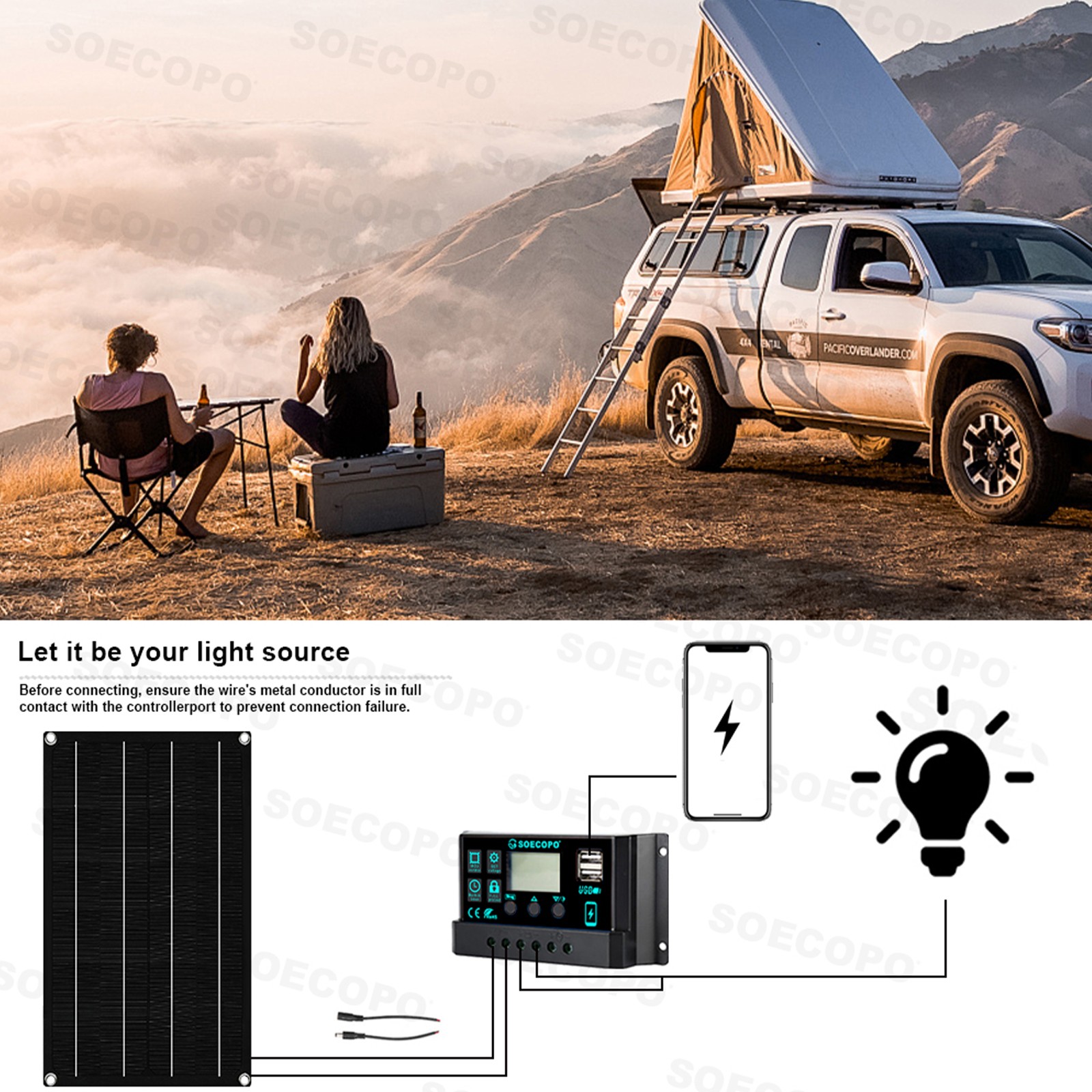 8000W Solar System 800W Panel 100A Controller 12V/24V-110V/220V Inverter