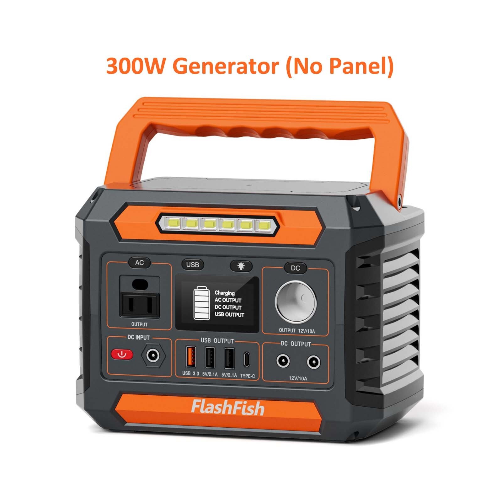 Flashfish 300W Portable Power Station Solar Generator With/Without Solar Panel